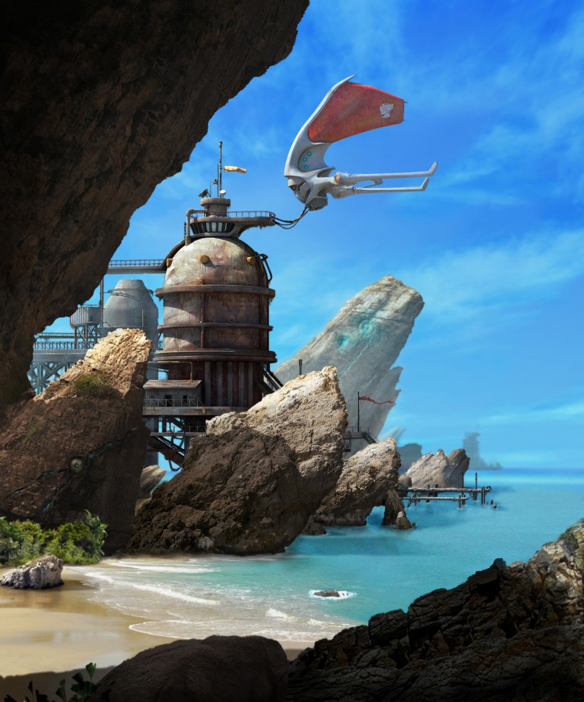 Beach: a personal artwork, based on a painting by Thierry Doizon.