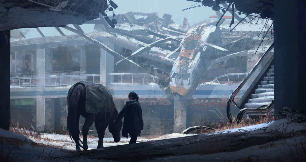 Chopper Crash: art from Naughty Dog's The Last of Us.