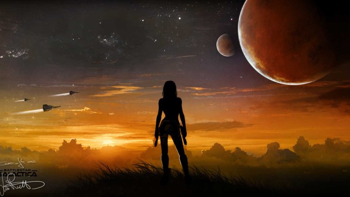 Alone: concept art for Battlestar Galactica.