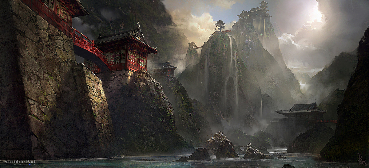 Art work by James Paick. Concept art for Crystal Dynamics' 2013 Tomb Raider reboot.