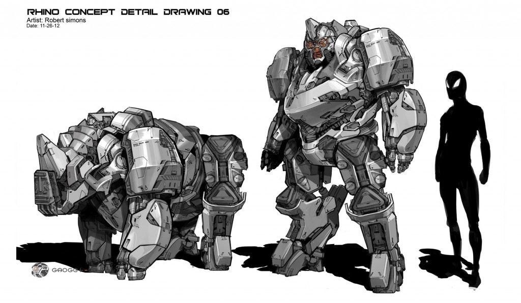 Concept art for Rhino in the The Amazing Spider-Man 2.