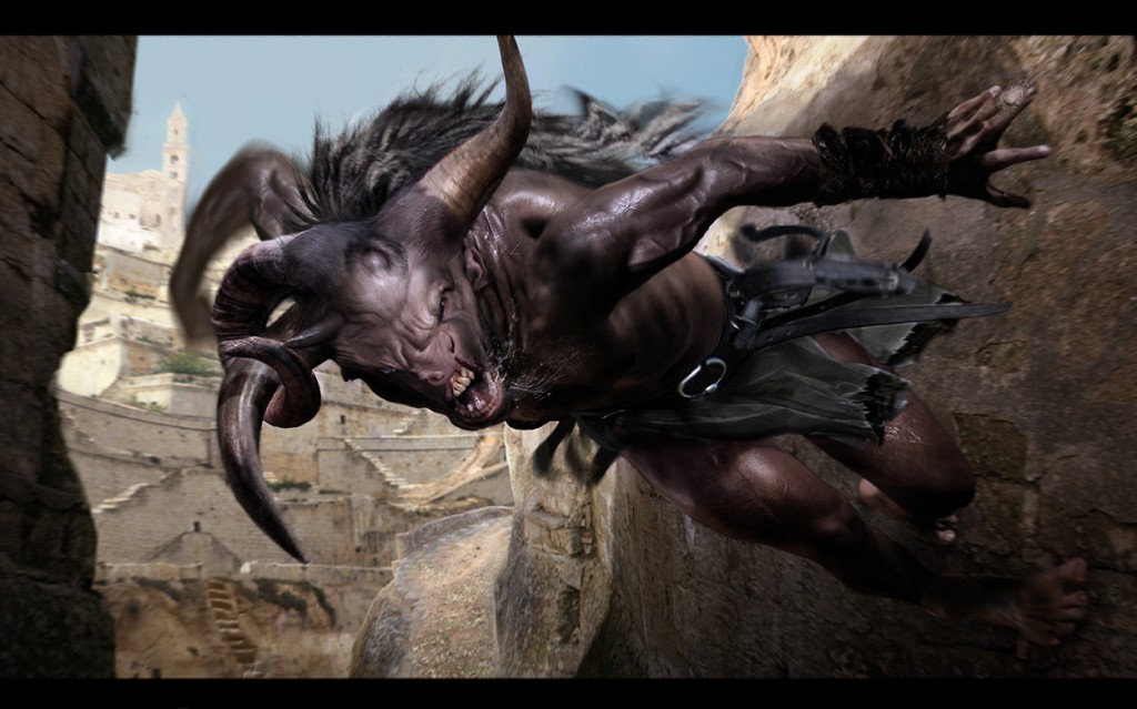 Concept work for the minotaur from Wrath of the Titans.