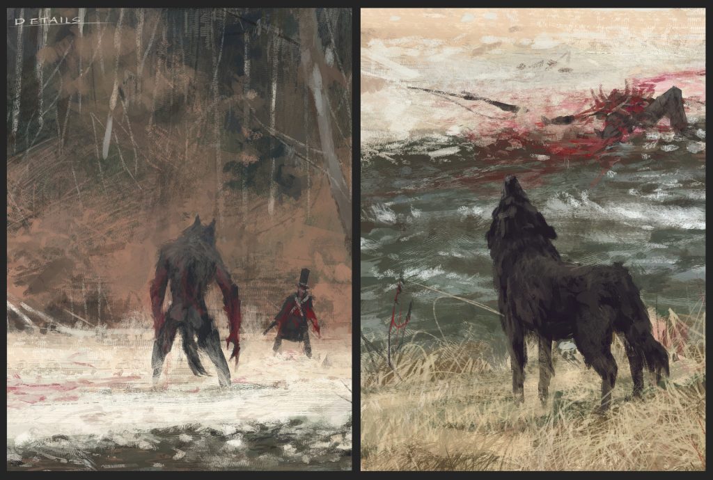 Jakub uses digital media to recreate classical painting styles (Wolfpack series)