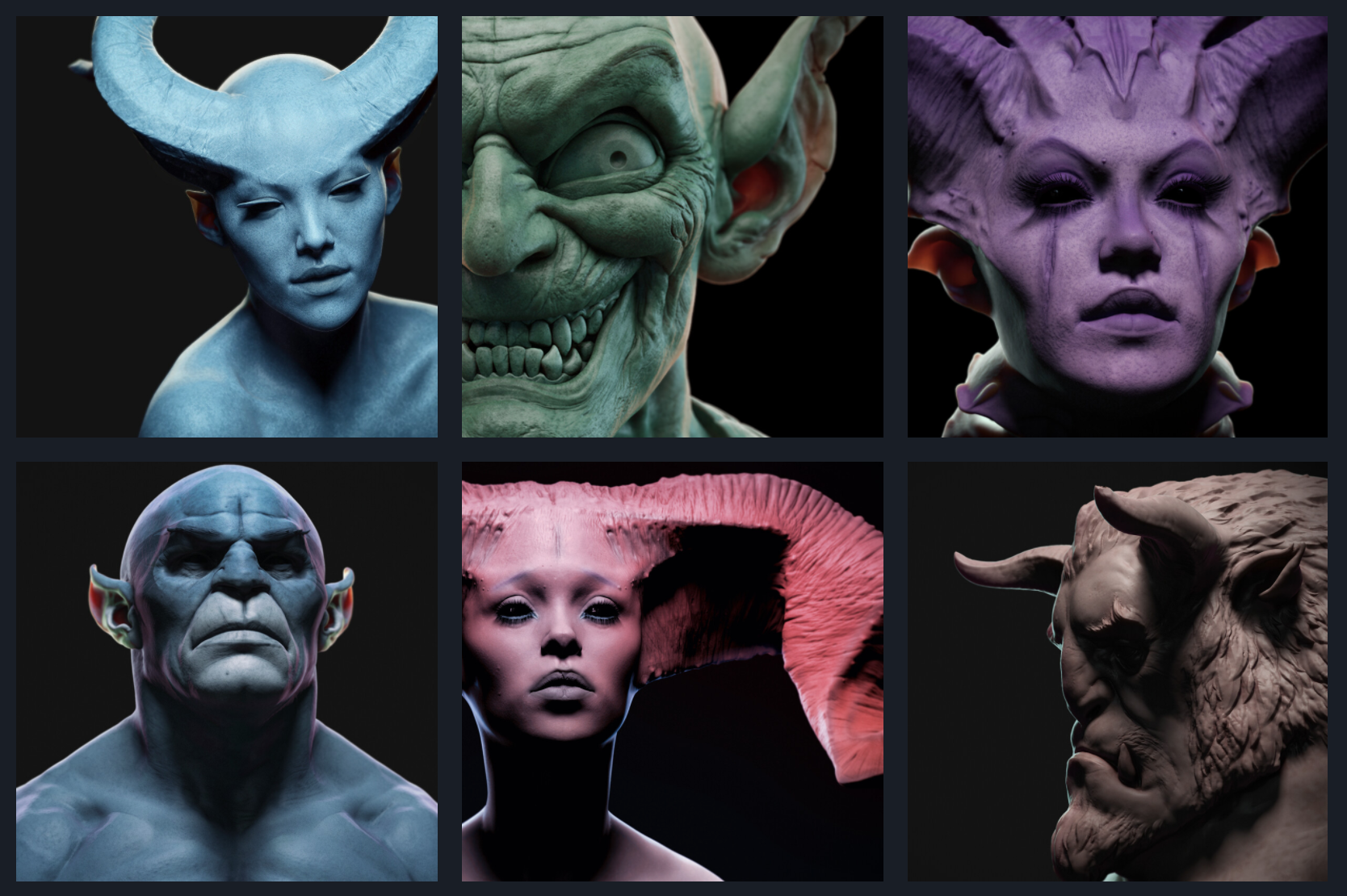 portfolio artwork compilation in a square grid