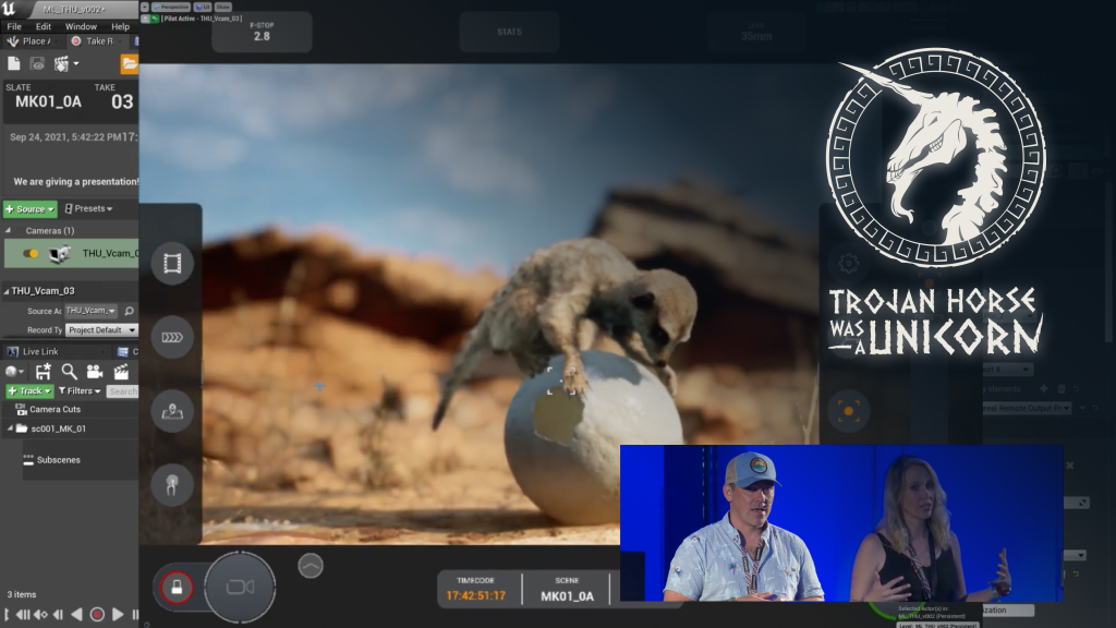 Thumbnail showing Kevin Baillie and Kristin Turnipseed using virtual production tools in unreal engine