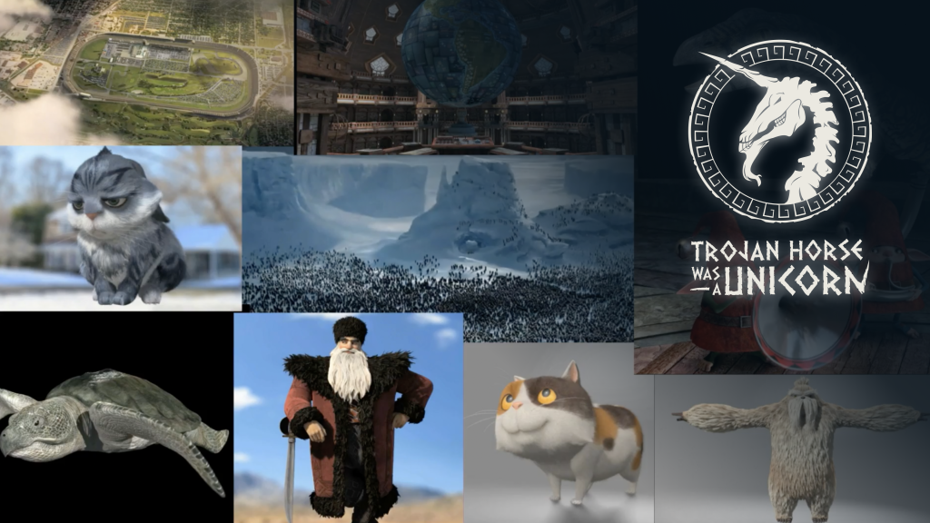 Thumbnail showing different CG projects