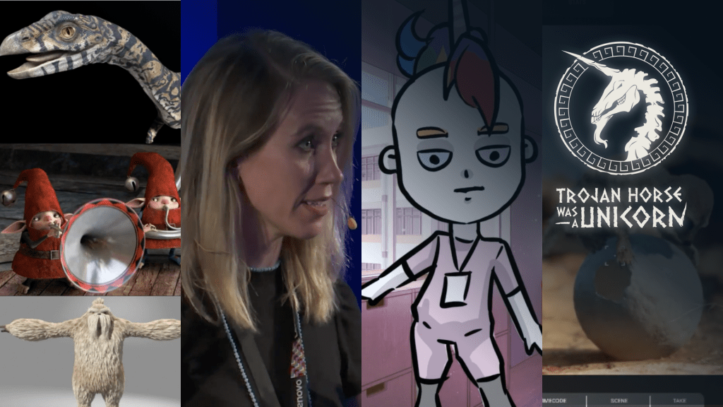 Slices of cover images from the four courses in this virtual production roundup.