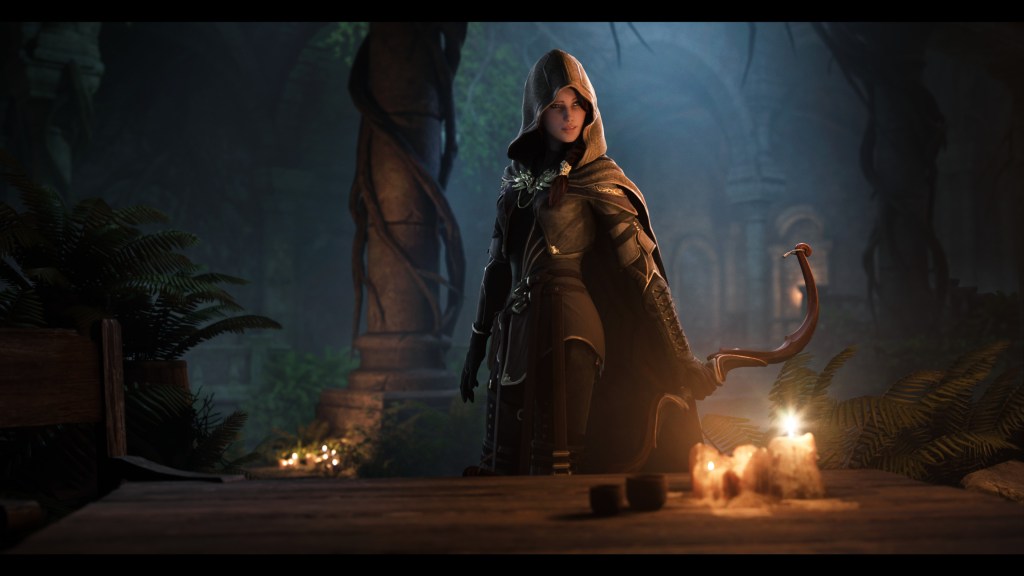 Artwork by Anngelica Parent with a hooded archer