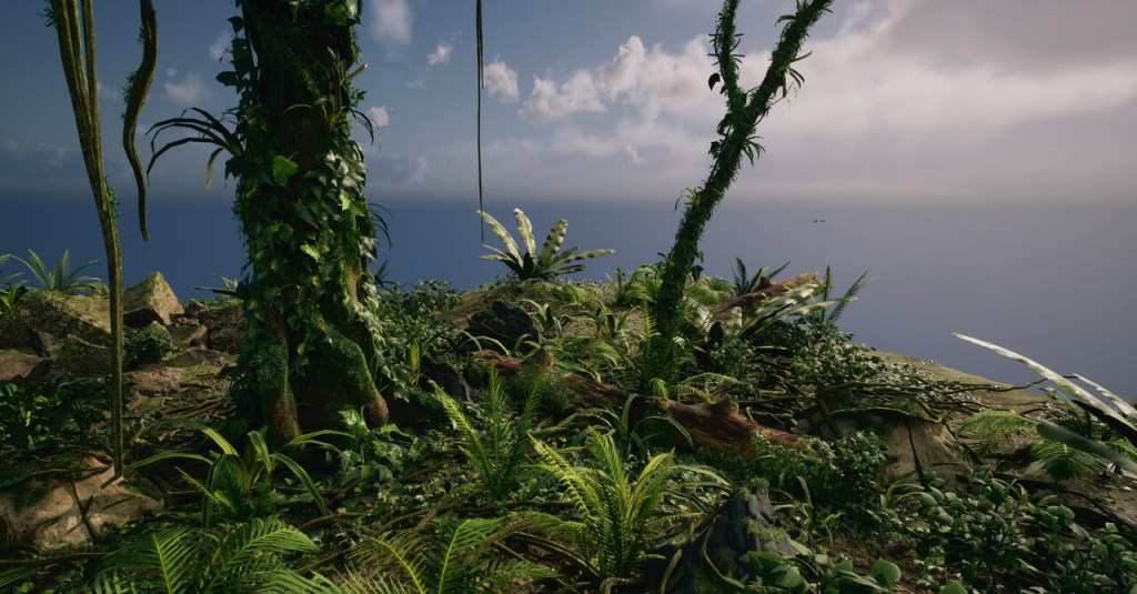 A jungle plant environment art scene in UE5
