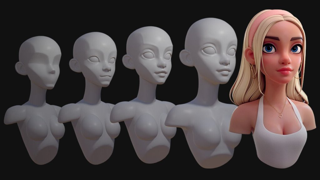 Process demonstration of a 3d character sculpt